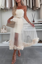Load image into Gallery viewer, Spring Summer Wrapped Chest Mesh Large Swing Dress Casual Loose Vacation Dress
