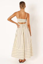 Load image into Gallery viewer, Women Striped Sleeveless Strap Backless Large Swing Casual Dress
