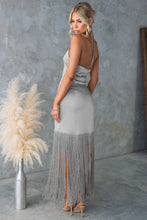 Load image into Gallery viewer, Summer Solid Color off Shoulder Tassel Skinny Sheath Dress Women
