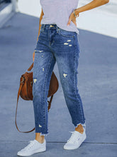 Load image into Gallery viewer, Women&#39;s Washed Frayed Tassel Slim High Elastic Skinny Jeans
