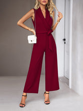 Load image into Gallery viewer, New women&#39;s elegant V-neck tie commuter sleeveless jumpsuit
