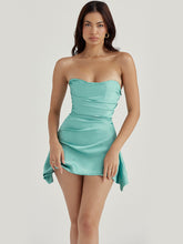 Load image into Gallery viewer, Tube Corset Floral French Dress
