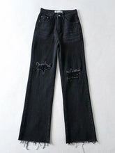 Load image into Gallery viewer, Street loose jeans - ripped raw edge straight pants
