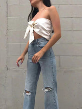 Load image into Gallery viewer, Street loose jeans - ripped raw edge straight pants
