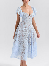 Load image into Gallery viewer, Lace Ruffle Sleeve Dresses
