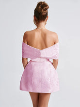 Load image into Gallery viewer, Off Shoulder Bow Backless Dress

