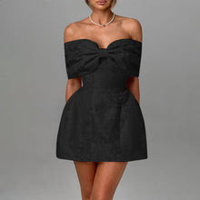 Load image into Gallery viewer, Off Shoulder Bow Backless Dress
