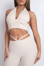 Load image into Gallery viewer, Knit Halter Top And Pants Set
